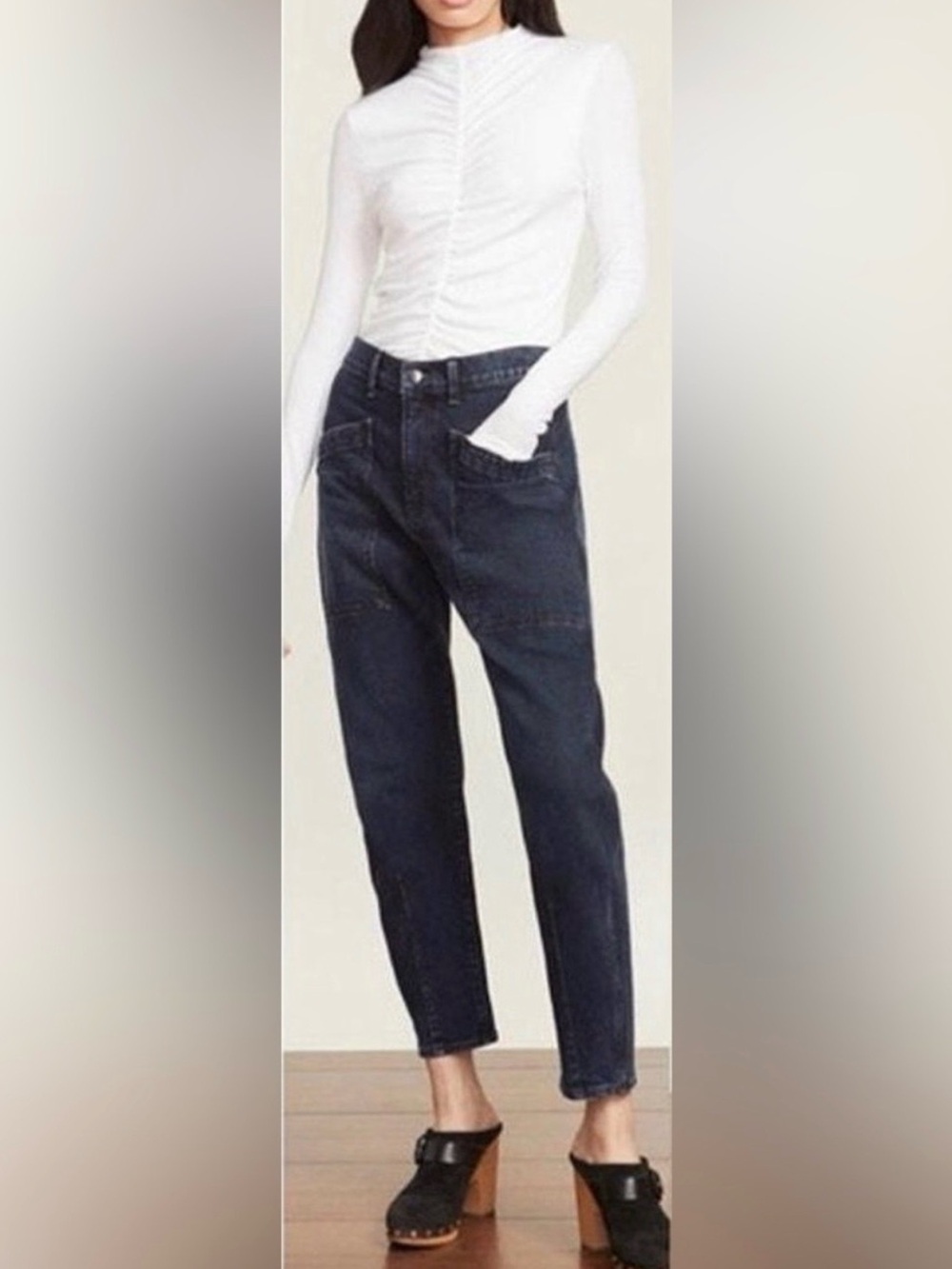 Veronica Beard “Charlie” High Rise Barrel Leg Jeans | Dark Wash | Size 27
